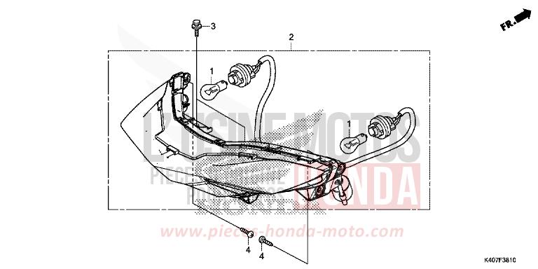 REAR COMBINATION LIGHT (NSS125DF/ADF/ADH) for Forza 125 MAT CYNOS GRAY METALLIC (NH312) from 2018